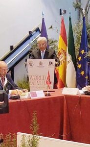 Federal Minister Rana Tanveer Hussain addressing the World Olive Day celebration at the 122nd Session of the International Olive Council (IOC) in Córdoba, Spain,highlighting Pakistan’s vision for sustainable and prosperous olive economy