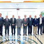 Prime Minister Muhammad Shehbaz Sharif in a group photo with the board members of Jinnah Medical Complex