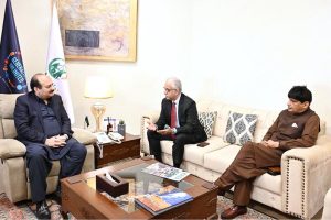 Chairman Prime Minister's Youth Programme Rana Mashhood Ahmad Khan in a meeting with Sheikh Salman bin Ebrahim Al Khalifa, FIFA Senior Vice President