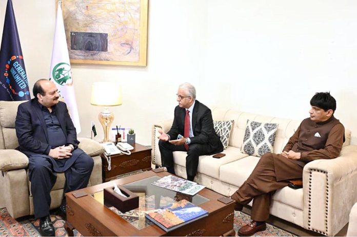 Chairman Prime Minister's Youth Programme Rana Mashhood Ahmad Khan in a meeting with Sheikh Salman bin Ebrahim Al Khalifa, FIFA Senior Vice President