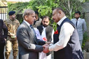 Prime Minister Muhammad Shehbaz Sharif visits the residence of MNA Abdul Qadir Patel