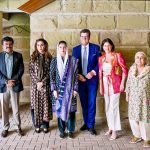 Consul General of Germany, Mr. Thomas Schultze, accompanied by his wife Mrs. Katja Heusel, calls on First Lady Bibi Aseefa Bhutto Zardari at Bilawal House.