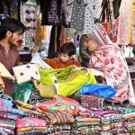 Woman visiting stalls during Ten-Day annual folk festival “Lok Mela 2025” at Lok Virsa in the Federal Capital.