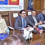 Director General Price Control and Commodities Management, Imran Qureshi, addresses a consultation session on the Consumer Protection Act 2005 at the Sialkot Chamber of Commerce and Industry