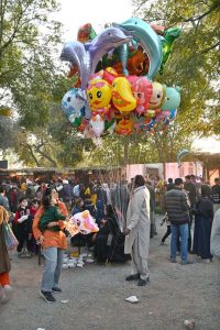 Woman visiting stalls during Ten-Day annual folk festival “Lok Mela 2025” at Lok Virsa in the Federal Capital.