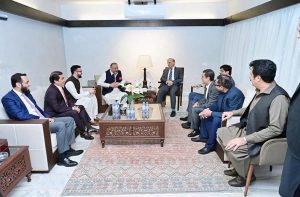 Prime Minister Muhammad Shehbaz Sharif visits the residence of MNA Abdul Qadir Patel