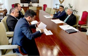 Federal Minister for National Food Security & Research Rana Tanveer Hussain during meetings with international counterparts at the 122nd IOC Council Session