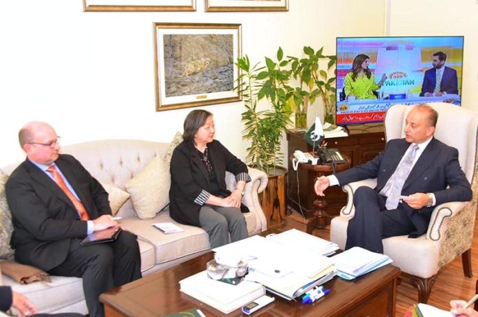 Federal Minister for Climate Change and Environmental Coordination Dr. Musadik Malik in a meeting with a World Bank delegation led by Ms. Melormaa Amgaabazar, Country Director for Pakistan