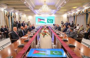 Prime Minister Muhammad Shehbaz Sharif and His Majesty King Abdullah II Ibn Al Hussein, King of the Hashemite Kingdom of Jordan in a delegation level talks.