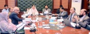 Senator Khalida Ateeb, Convener sub-committee of the senate standing committee on industries and production presiding over a meeting of the committee