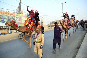 Girls participates in the Welcome Christmas Rally