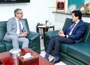Federal Minister for Petroleum, Ali Pervaiz Malik was called on by H.E. Mr. Tarik Ali Khan, the newly appointed High Commissioner of Canada to Pakistan