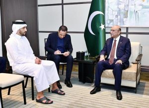 President Asif Ali Zardari meeting Nasser Bin Faisal Bin Khalifa Al Thani, Director General of Al Jazeera Media Network