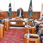 Speaker National Assembly Sardar Ayaz Sadiq in a meeting with Parliamentary delegation from the Federal Republic of Somalia headed by Deputy Speaker House of Peoples of the Federal Republic of Somalia Ms. Sadiya Yassin Haji at Parliament House