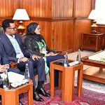 Speaker National Assembly Sardar Ayaz Sadiq in a meeting with Parliamentary delegation from the Federal Republic of Somalia headed by Deputy Speaker House of Peoples of the Federal Republic of Somalia Ms. Sadiya Yassin Haji at Parliament House