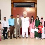 A Group photograph Dr. Moinuddin Aqeel eminent Pakistani scholar, author, and literary critic and from Iqbal’s Academy and Head of the SBP Museum Dr. Sikandar Hayat Malik along with participation on the occasion of the “Interpretations of Iqbal’s Life and Thoughts” – Hayat o Fiqar ki Nae Jehten during attend the scholar talks organized as part of the Iqbal Day/Week celebrations at the State Bank of Pakistan (SBP) Museum and Art Gallery