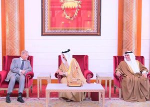 Prime Minister Muhammad Shehbaz Sharif meets the King of Bahrain, Hamad Bin Isa Al-Khalifa.