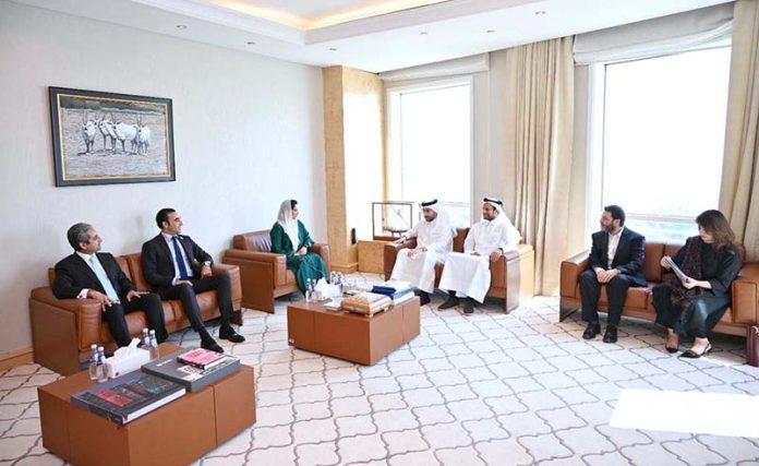 First Lady Bibi Aseefa Bhutto Zardari and Chairman PPP Bilawal Bhutto Zardari meeting Mohammad Saif Al-Sowaidi, Chief Executive Officer of the Qatar Investment Authority (QIA)