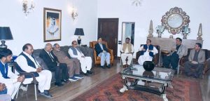 Chairman Senate, Syed Yousaf Raza Gilani in a meeting with newly elected members of Punjab bar council from Multan and High court and district bar association