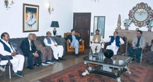 Chairman Senate, Syed Yousaf Raza Gilani in a meeting with newly elected members of Punjab bar council from Multan and High court and district bar association