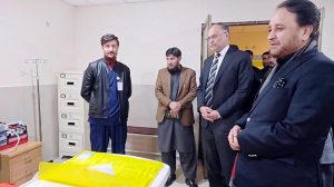 Federal Minister for Planning Development Special Initiatives, Ahsan Iqbal Visiting Gilgit Cardiac Hospital.