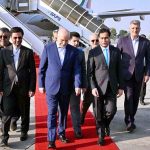 Speaker National Assembly Sardar Ayaz Sadiq welcomes Speaker of the Islamic Consultative Assembly of Iran Mohammad Bagher Ghalibaf at Nur Khan Airbase