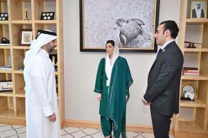 First Lady Bibi Aseefa Bhutto Zardari and Chairman PPP Bilawal Bhutto Zardari meeting Mohammad Saif Al-Sowaidi, Chief Executive Officer of the Qatar Investment Authority (QIA)