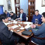 Sindh Chief Minister Syed Murad Ali Shah presides over a meeting to review the development portfolio at CM House.