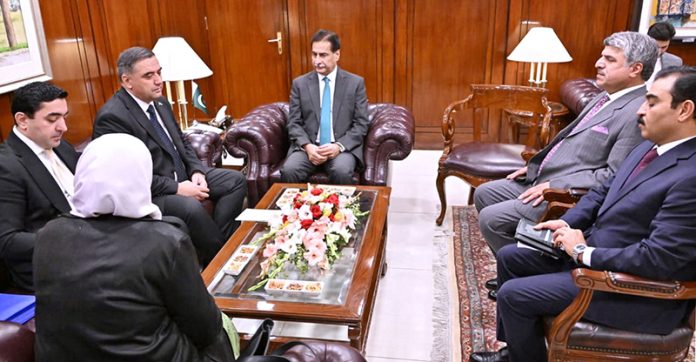 Speaker National Assembly Sardar Ayaz Sadiq in a meeting with Tajik Parliamentary delegation headed by Deputy Speaker Parliament of the Republic of Tajikistan Mr. Aziz Giyozoda at Parliament House