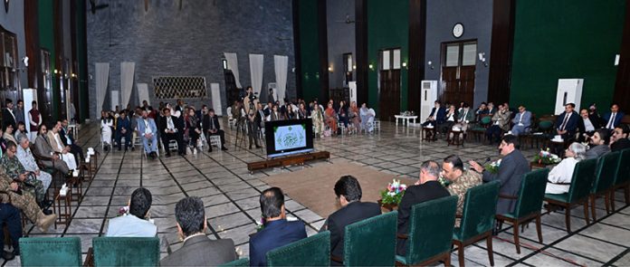 Sindh Chief Minister Syed Murad Ali Shah addresses the participants 27th National Security Workshop during their visit to the CM House