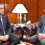 Deputy Speaker Parliament of the Republic of Tajikistan Mr. Aziz Giyozoda calls on Speaker National Assembly Sardar Ayaz Sadiq at Parliament House