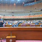 Prime Minister Muhammad Shehbaz Sharif addresses the National Assembly session