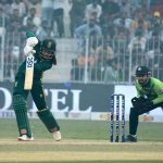 A view of the first One Day International (ODI) cricket match being played between Pakistan and South Africa at Iqbal Stadium