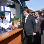 Federal Minister for Railways, Muhammad Hanif Abbasi, inspects the quality and hygiene standards of food items at shops during his visit to Faisalabad Railway Station