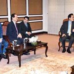 Chairman Senate, Syed Yousaf Raza Gilani exchanging views with Harka Raj Rai, Secretary House of Representatives of Nepal