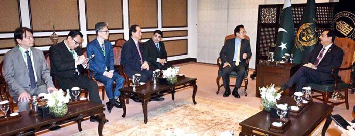 Chairman Senate, Syed Yousaf Raza Gilani exchanging views with Harka Raj Rai, Secretary House of Representatives of Nepal