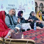 Eminent poet present his poetry during Dosti Peshawar Women Literature Festival 3rd Edition Mushaira-2025
