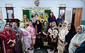 MNA PML-N, Ms. Nuzhat Sadiq, addresses women wing workers of PML-N at the Press Club hall