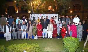 Eminent poet present his poetry during Dosti Peshawar Women Literature Festival 3rd Edition Mushaira-2025