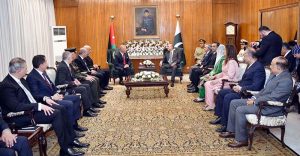 President Asif Ali Zardari In a meeting with King Abdullah II ibn Al Hussein of the Hashemite Kingdom of Jordan at Aiwan-e-Sadr.