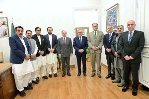 Newly elected members of National Assembly meet with Prime Minister Muhammad Shehbaz Sharif.
