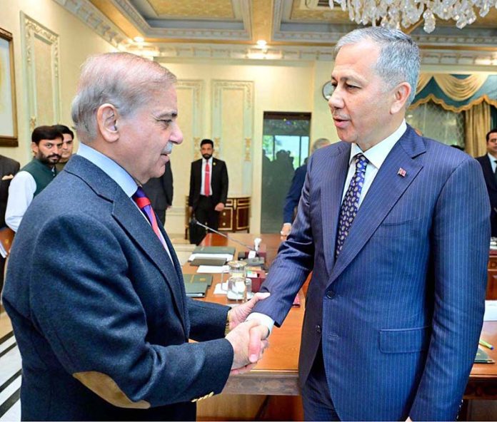 Interior Minister of Turkiye Ali Yerlikaya called on Prime Minister Muhammad Shehbaz Sharif