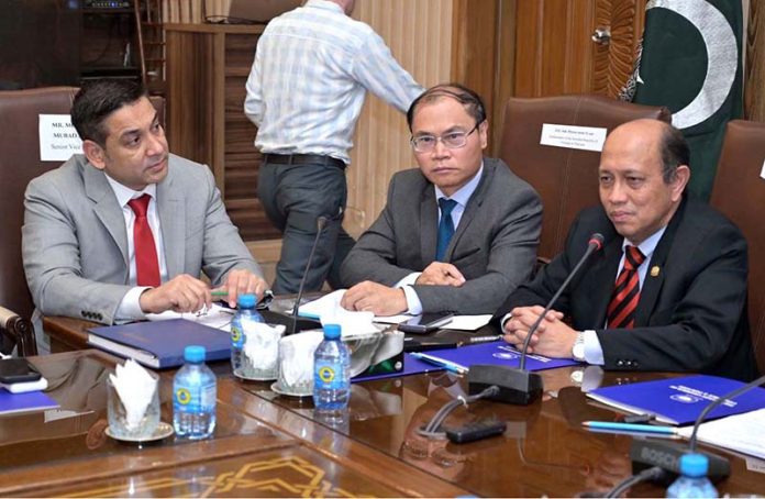 Ambassador. Malaysian High Commissioner to Pakistan Dato Muhammad Azhar Mazlan addressing a delegation of ASEAN ambassadors during the SCCI ASEAN-Sialkot Economic Dialogue and Industrial Exposure Meeting at SCCI