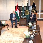 Chairman Senate, Syed Yousaf Raza Gilani exchanging views with Rawhi Fattouh, Speaker Of The Palestinian National Council