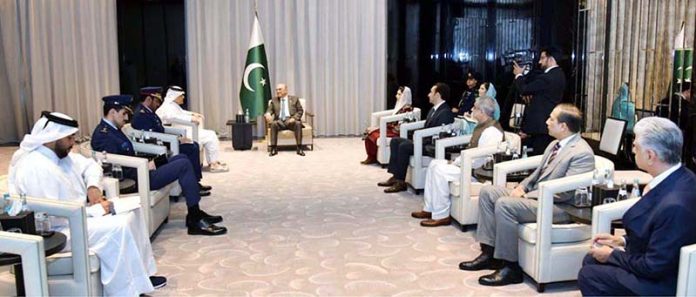 President Asif Ali Zardari in a meeting with H.E. Sheikh Saud bin Abdulrahman Al Thani, Deputy Prime Minister and Minister of State for Defence of Qatar