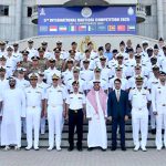 Commander Karachi, Vice Admiral Muhammad Faisal Abbasi awarding Winner's trophy to the team of Turkiye at the closing ceremony of 5th Pakistan Navy International Nautical Competition 2025 held at PNS RAHBAR