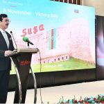 Acting President of Pakistan, Syed Yousuf Raza Gilani addressing the reception hosted by the Embassy of Azerbaijan to commemorate the 5th Anniversary of Azerbaijan’s Victory Day