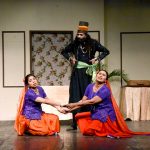 Artists performing in Musical, comedy Urdu theatre play ‘Bahrupiya’ on the 14th day of the World Culture Festival 2025 organized by the Arts Council of Pakistan Karachi