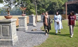 Visitors explore and enjoy in the new Bonsai Garden at Race Course Park (Gillani Park).