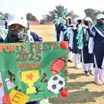 Special students performing in a tableau during Annual Sports Gala of Government Degree College for Special Education Sargodha at Sports Stadium